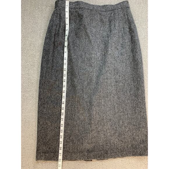 Joan Leslie Pencil Skirt Knee Length Career Business Wool Gray Size 10 - Picture 9 of 10